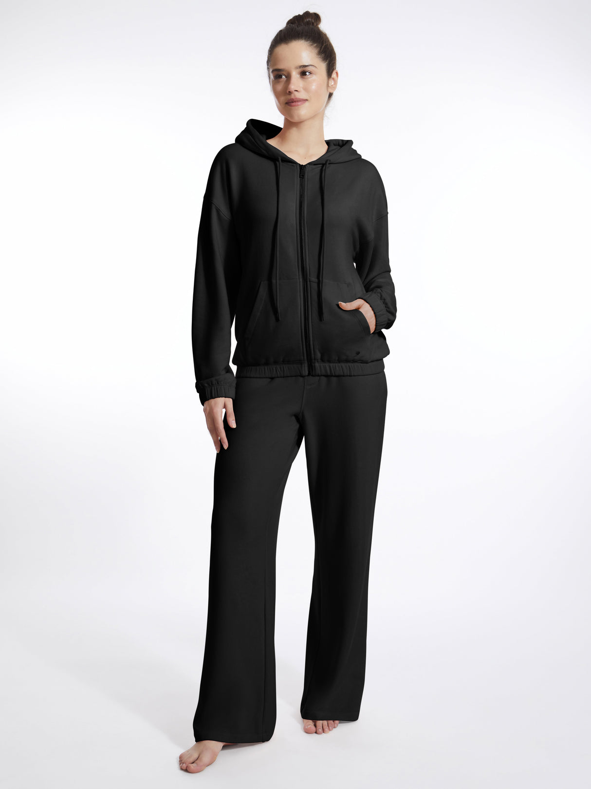 Long Sleeve Zip Front Fleece Hoodie