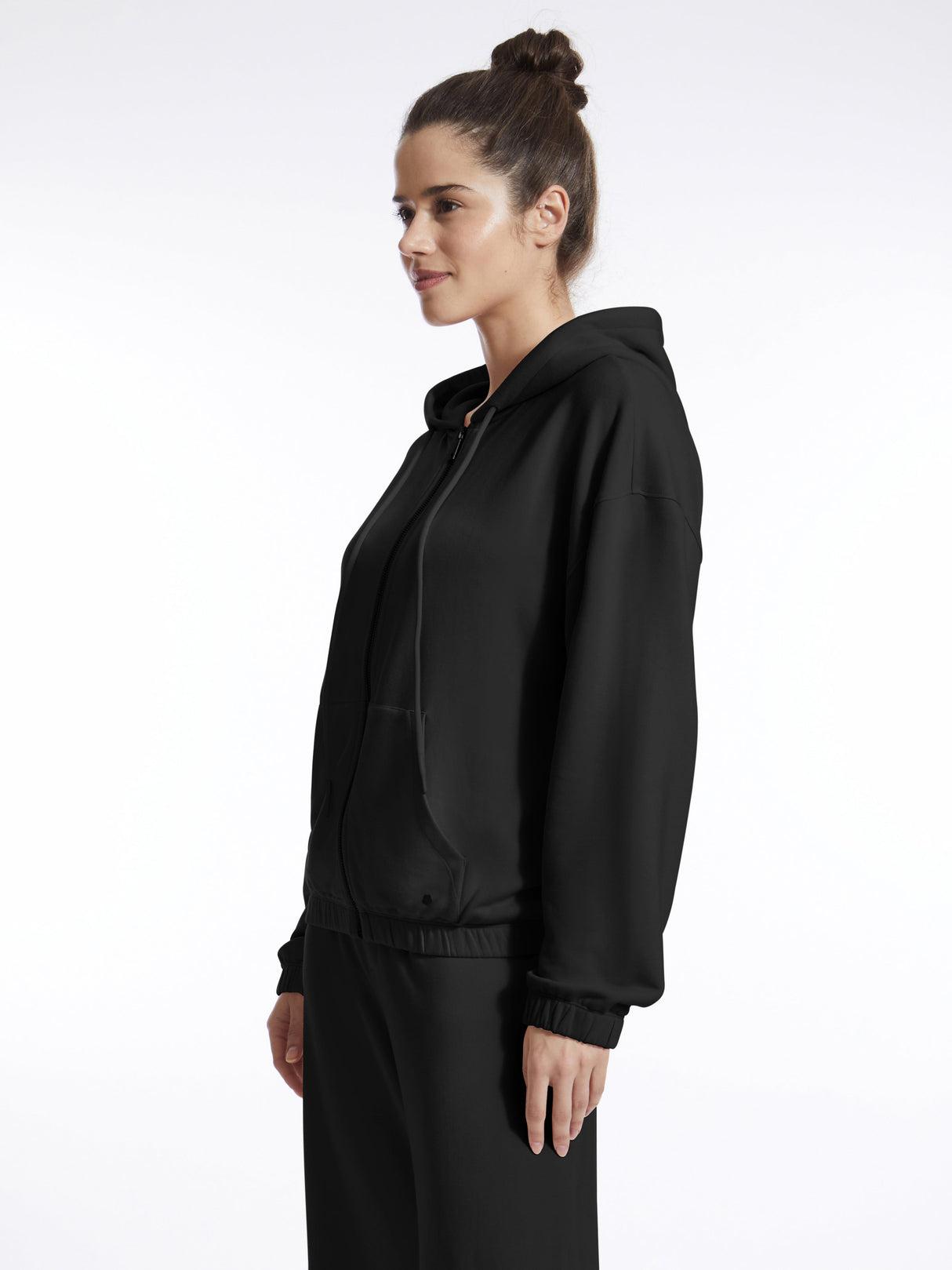 Long Sleeve Zip Front Fleece Hoodie