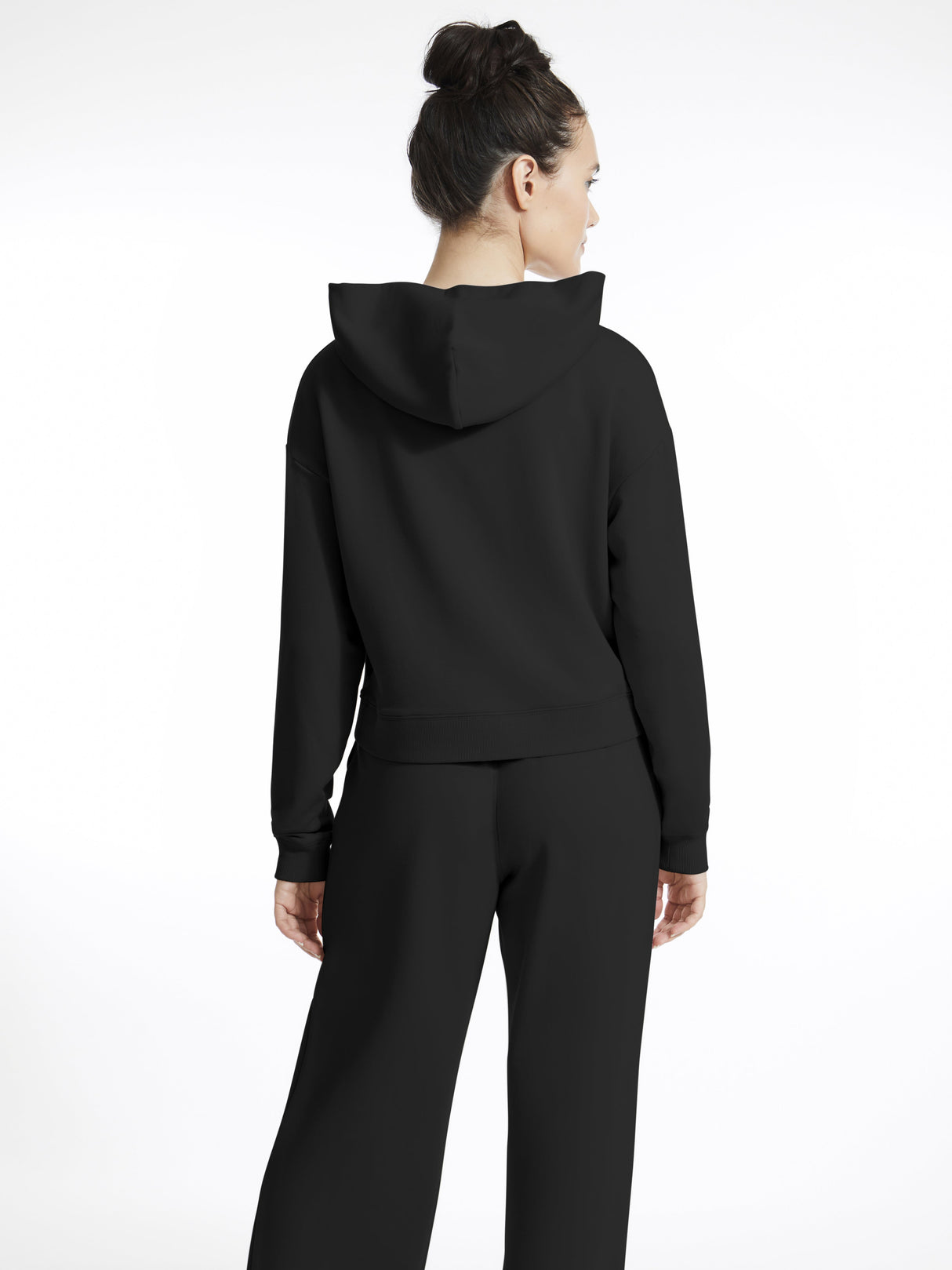 Long Sleeve Fleece Crop Pullover Hoodie